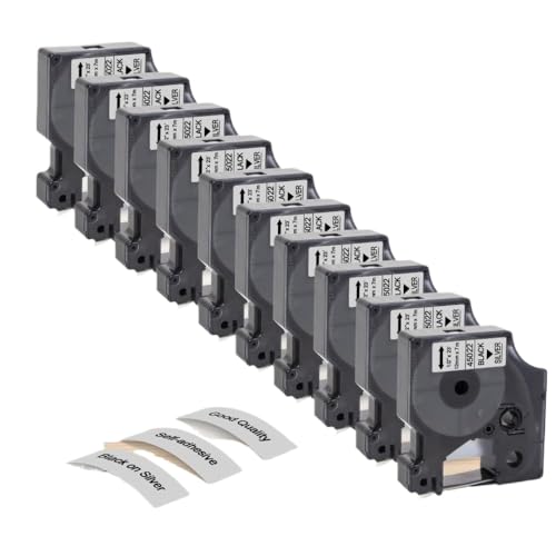 5 �܂��� 10 �� D1 45013 45018 45010 12 �~�����[�g�����x���e�[�v���n�����F LabelManager 160 280 ���x���v�����^�ƌ݊���(10PK Black on Silver)