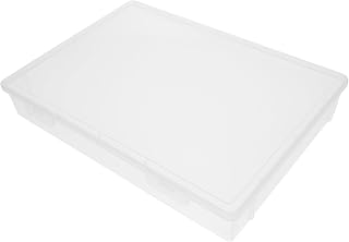 INOOMP Plastic File Storage Box A4 Document Organizer Small Flat Style Photo Organizer Case Office Paper Holder Portable File Storage Container for Home and Office