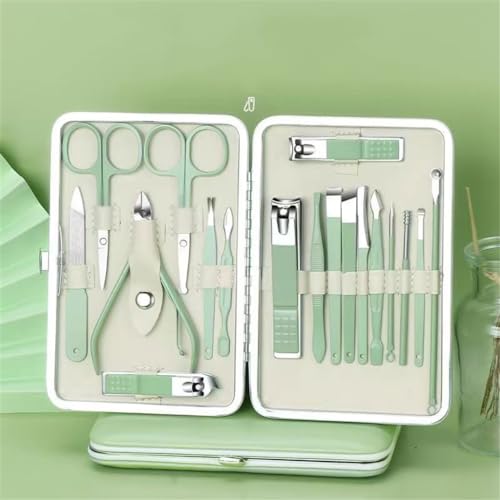 Coupe-ongles et ensemble d'outils de manucure complet de 18 pièces avec ciseaux