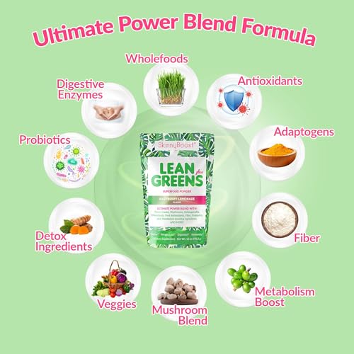 Skinny Boost Tea Kit-1 Daytime Tea (28 Bags) 1 Evening Detox Tea (14 Bags), Lean Greens Plus Superfood Powder, FREE Tumbler, Non GMO, Vegan, All Natural Detox and Cleanse - Image 6