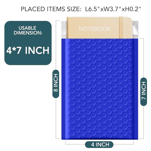Image of Metronic Bubble Mailers 4x8 inch 50 Pack Royal Blue Waterproof Padded Envelopes | Usable Size 4x7 Self Seal Adhesive Bubble Envelopes Padded Mailers for Small Business Shipping Envelopes for Cards