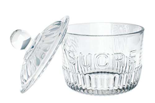 French Inspired Ribbed Glass Sugar Jar"Sucre" #TOP1