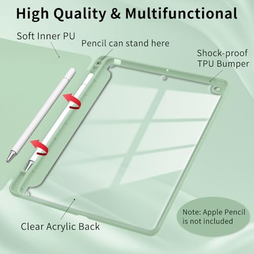 Coque transparente iPad Air 11 M4 vert anti-rayure avec porte-stylet - 2