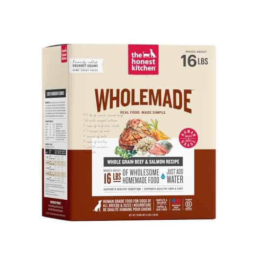 The Honest Kitchen Human Grade Wholemade™ Dehydrated Dog Food, Whole Grain Dog Food, Beef & Salmon, 4 lb (makes 16lbs)