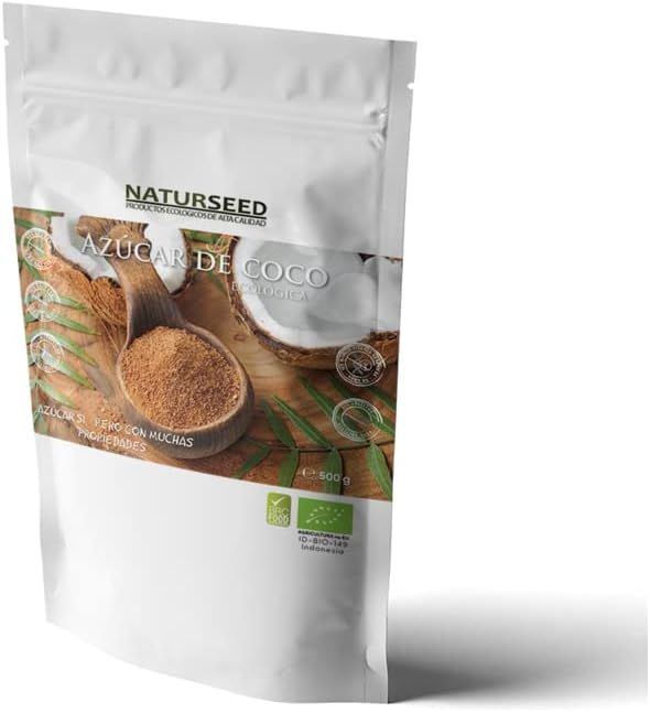 Naturseed - Coconut Sugar - 100% Pure and Organic - 500gr - Suitable for Diabetics with an IG 35 - The Healthiest and Nourishing Sweetener - No Additives or Preservatives