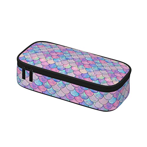Image of Mermaid Pencil Case for Girls and Kids Cute Pen Box Pouch Large pencil bag with Double Zipper, Portable Pencil Pouch for School Office Supplies