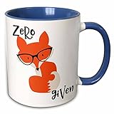3dRose Zero Fox Given 11oz Two-Tone Blue Mug