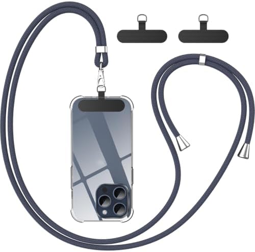 caslord Handyband Universal mit 2 Stück Universelles Patch | 160cm | Handy Lanyard mit Hülle kombinierbar | Einstellbar und Abnehmbar | für Sport Reisen und Babypflege