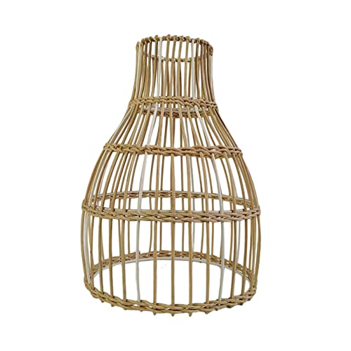籐ランプシェード手作り装飾ハンギングライト、フロアランプティーハウス用 18cm x 26cm, 18cmx26cm