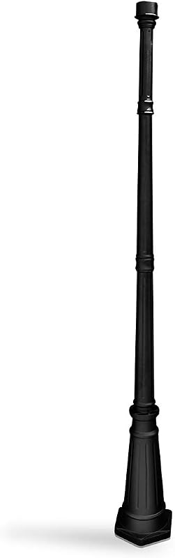 Universal Outdoor Lamp Post for Solar Lights, Black Cast Aluminum Pole with 3" Fitter Mount, 79" Tall,GS-DP55F-BLK