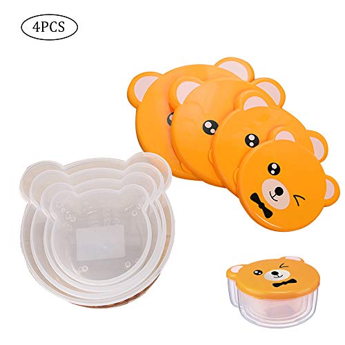 4 Pezzi Contenitori per Congelare Alimenti in Plastica Set Contenitori per Alimenti Plastica il giro Contenitori Ermetico Alimentari Plastica con Coperchio Adatto per Cucina Domestica o Ristorante