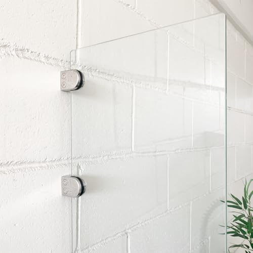 DECORPLACE, Kit 4 Presilhas Suporte Vidro Reta Aço Inox 304