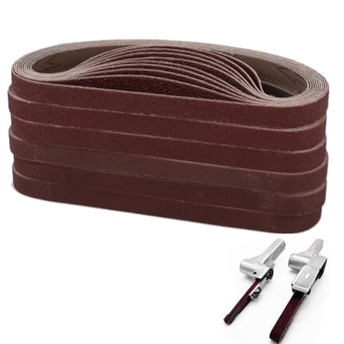 60 Pièces 13x457mm Bandes Abrasives avec 10 x Grain 40/60/80/100/180/240, Ruban abrasif ponceuse,...