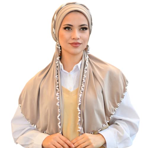 SUFIRIT Frilly Turbans for Women Stone-Hijab Undercap-Hijab Underscarf-Hijab Cap-Instant Hijab-Jersey Hijab-Sleep Bonnet-Hair Bonnet-Hijab Scarfs for Women-African Head Wraps for Women Muslim SUFIRIT Frilly Turbans for Women Stone-Hijab Undercap-Hijab Underscarf-Hijab Cap-Instant Hijab-Jersey Hijab-Sleep Bonnet-Hair Bonnet-Hijab Scarfs for Women-African Head Wraps for Women Muslim