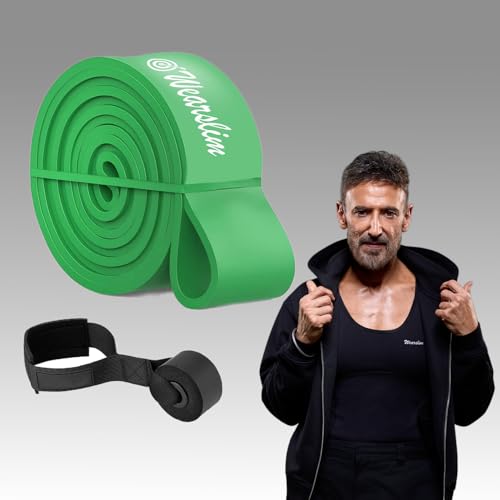 Image of Wearslim Natural Rubber Professional Pull Up Exercise Resistance Band With Door Anchor For Gym, Home Workout & Physical Therapy - 90-220Lbs (Color May Vary)
