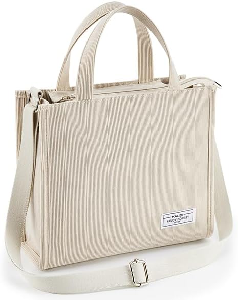 KALIDI Tote Bag for Women Corduroy Crossbody Bag Casual Zipper Tote Fashion Shoulder Handbag Hobo bag with Pockets