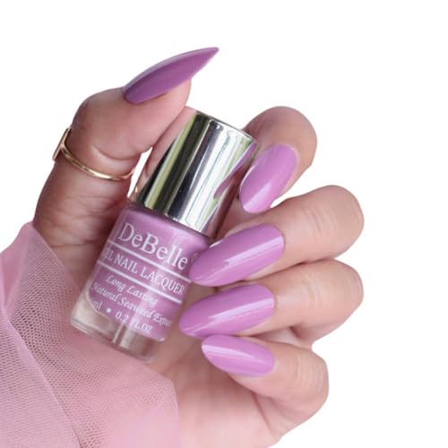 Image of DeBelle Gel Creme Nail Polish Flamboyant Florina (Dark Pink Mauve Nail Paint), 6ml | Non UV - Gel Finish | Seaweed Enriched Formula | Long Lasting Nail Paint | Cruelty & Toxic Free |