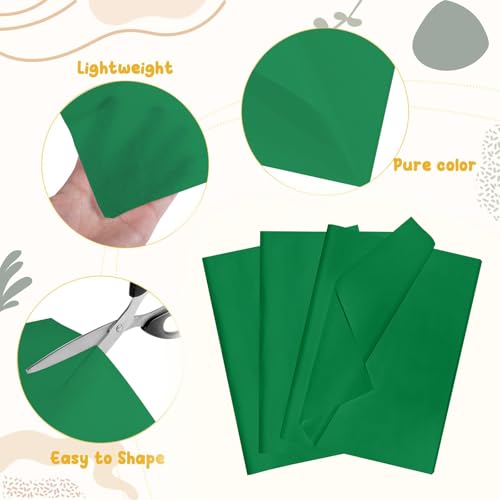 POPOYU 60 Blatt Seidenpapier Geschenkpapier Dunkelgrün,35x50cm Seidenpapier Verpackungsmaterial Papier Tissue Paper Packseide für Weihnachten GeburtstagHandwerk Geschenkverpackung Füller DIY Basteln