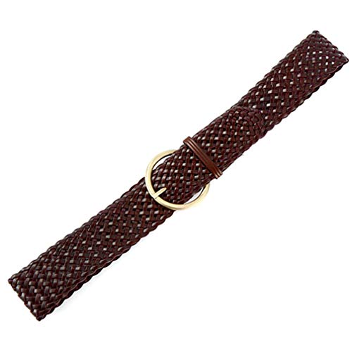 Women's Braided Leather 2Inch Wide Belts For Women Dress Waistbands Corsets Belt(Coffee) #TOP5