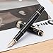 Lanxivi Yongsheng 629 Fountain Pen Black Resin, Piston Filling 14K Broad Point Gold Pen with Pen Case Set
