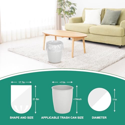 Image of Magesh 4-6 Gallon Trash Bag Strong, Leakage-Free, Small Garbage Bags Unscented Thick for Bathroom, Office, Kitchen Small Trash Can, 15L, 1000 Bags, Clear