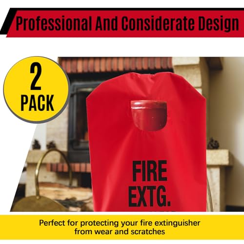 Image of Amylove 2 Pcs Fire Extinguisher Cover 20-26 lb | Heavy Duty Thickened Fire Protective Sleeve from Scuffs and Scratches Accessories 18 inch W x 35 inch L