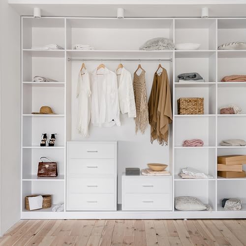 BOLUO Stackable Storage Drawers Closet Organizers and Storage Bins Fabric White 2 Drawer Dresser for Bedroom Office Modern - Thumbnail 2