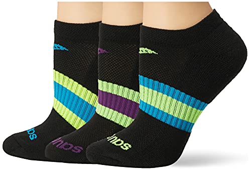 Saucony Women's 6-Pack Performance No Show Socks, Black Assorted, Shoe...