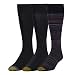 Gold Toe Men's 3-Pack Fashion Crew Socks Multi-Stripe Black and Solid Black Shoe Size: 12-16