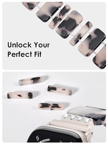 Image of V.R.HOPE Stretchy Resin Apple Watch Band for Series Ultra /10 /9 /8 /7 /SE 38mm 40mm 41mm 42mm Fashion Cute, Lightweight & Flexible, Rectangle Design with iWatch Series 6 /5 /4 /3 /2 /1(Fluorescent White-S)
