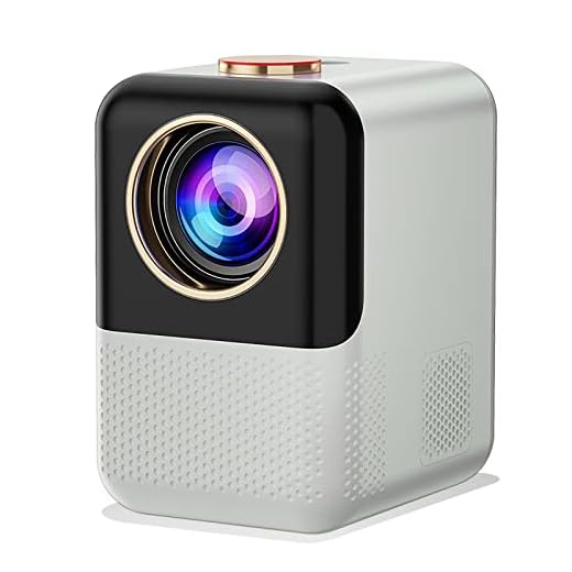 Projector Short Throw WiFi Bluetooth Built-in Netflix, 1080p 350 ANSI Mini Portable Smart TV Projector, Support 4K, Office DOC, 4D 4P Keystone, 50% Digital Zoom, YouTube etc. (Screen as Gift)
