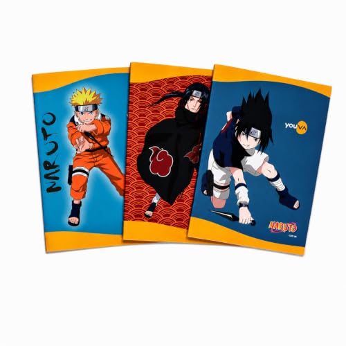 Image of YOUVA Naruto Soft Bound Long Book Single Line 172 Pages A4 Size Pack of 3