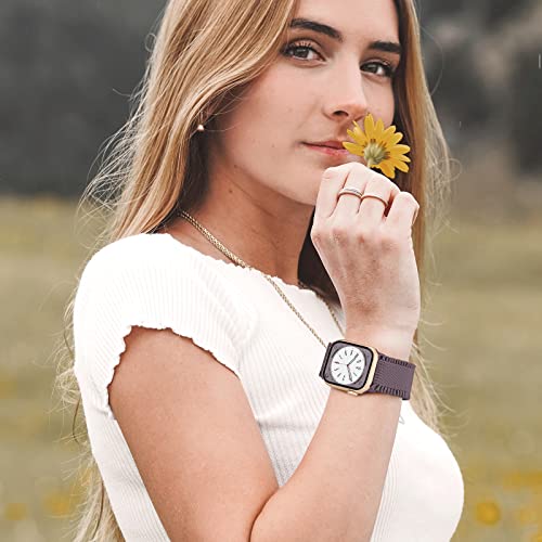 Image of 4 Pack Stretchy Solo Loop Compatible with Apple Watch Bands 38mm 40mm 41mm 42mm 44mm 45mm 46mm 49mm Women Men, Sport Nylon Elastic Straps Wristbands for iWatch Series 11 10 9 8 7 6 5 4 11 Ultra /SE 3 2