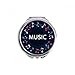 Red Blue Round-shaped Music Notes Hand Compact Mirror Round Portable Pocket Glass