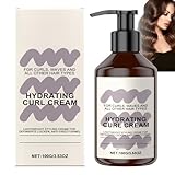 Hydrating Curl Cream,Locken Creme für geschmeidige Curls,Extrakten Styling Gel, Feuchtigkeitsspendende creme für Naturlocken,Reichhaltige Pflege Haut Cream,Reduziert Frizz und Verleiht Glanz,100g