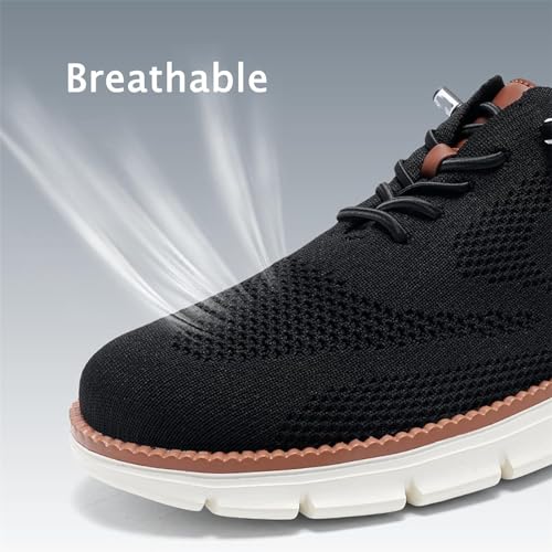 Breeze Men's Mesh Dress Sneakers Business Shoes, Slip on Arch Support Boat Shoes2