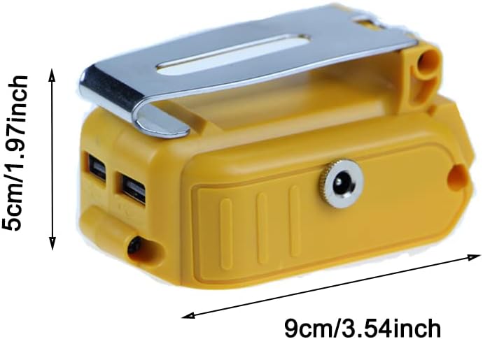 18V/5A Battery Adapter USB Charger for Dewalt 20V Lithium Battery with 12V DC Interface and LED Light