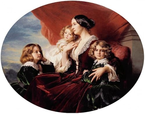 Peinture Huile Eliza Krasiska Winterhalter pour Décoration de Bureau