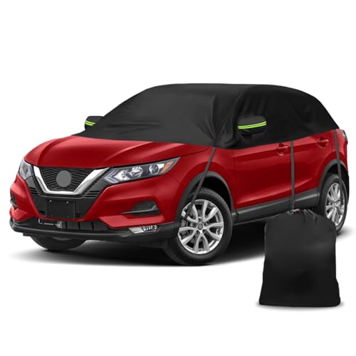 Image of Half Car Cover Compatible with Nissan Rogue 2008-2025, All Weather Protection with Side Mirror Cover, Top Roof Protector for Snow Ice Hail Rain Sun Protection