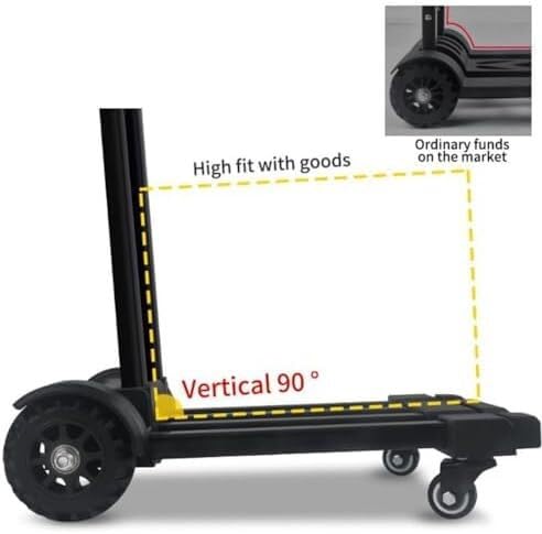 Zusammenklappbarer Sackkarren-Transportwagen, leichter tragbarer Wagen mit 4 drehbaren Rädern for Reisen, Einkaufen, Umzug, Büronutzung, robust, leicht zu tragen, kompaktes Design