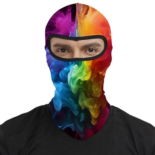 Balaclava para Hombres Mujeres con Estampado de Humo Arcoíris, Máscara Facial Térmica para Clima Frío, Accesorio para Motocicleta, Esquí, Invierno miniatura 2