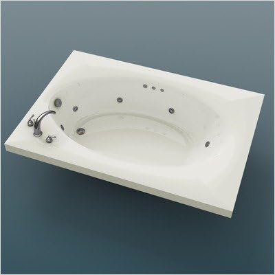 Bermuda 43 x 84 x 23" Rectangular Whirlpool Jetted Bathtub Color/Trim / Tile Flange / Front Skirt / Drain: Bone / Brushed Nickel / Yes / Yes / Right