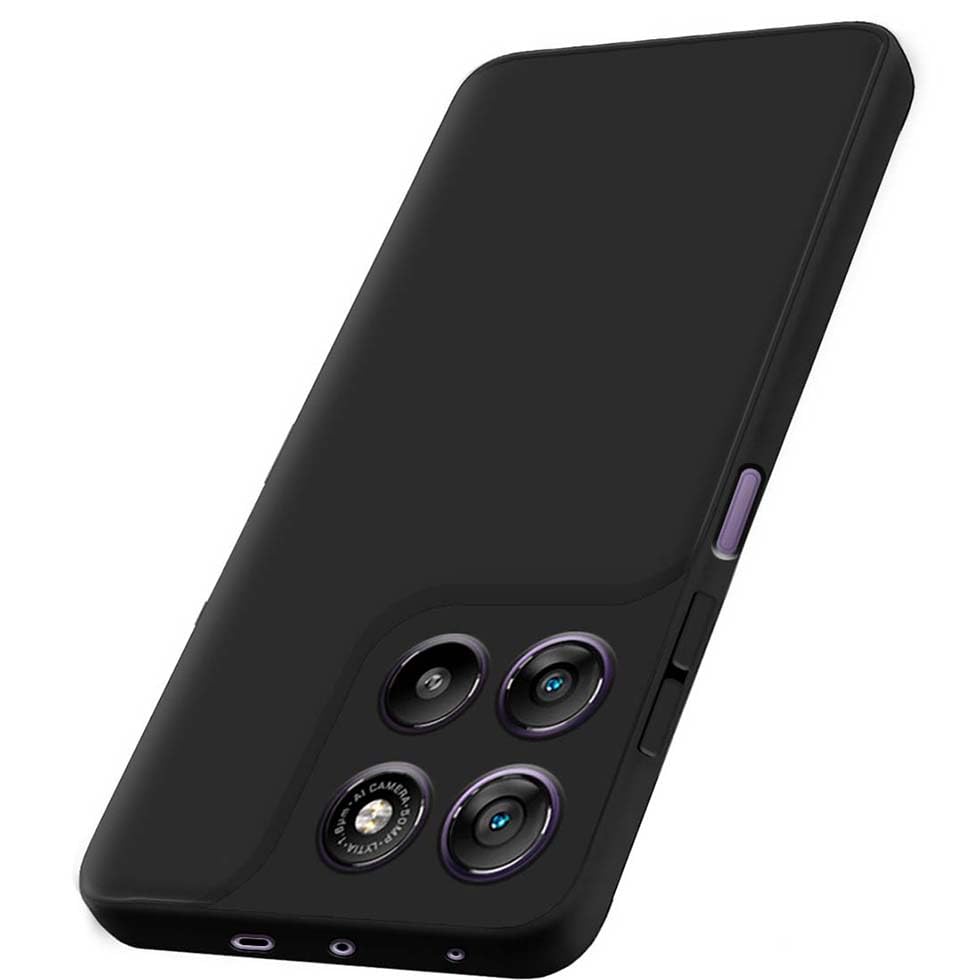 Image of Fashionury Liquid Silicon Back Cover for Motorola Moto G67 Power 5G / G57 Power 5G | Camera Protection | Inner Velvet Fabric | Anti-Fingerprint | Ultra Slim Case (Black)