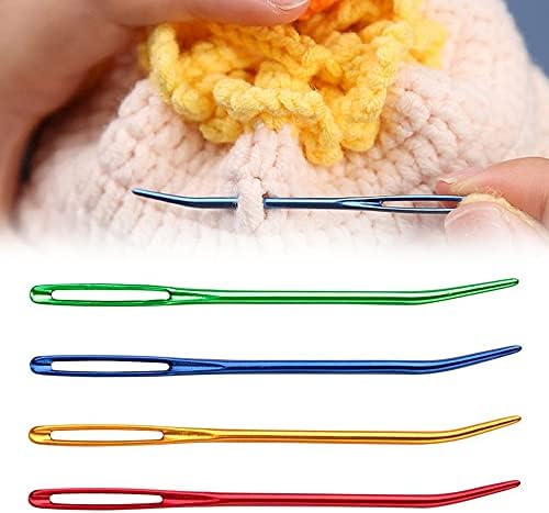 8pcs Large Eyes Blunt Bent Tapestry Yarn Needle Large Eyes Tapestry Needles Large Eyes Knitting Crochet Bent Tip Sewing Needles for Beading Quilting Crochet