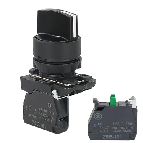 Interruptor de boton ZB5 selector de 3 posiciones con reinicio automatico de plastico 4