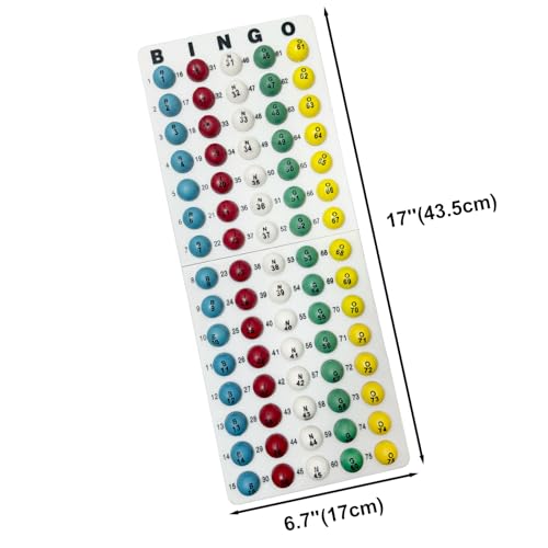 JUNWRROW Jumbo Bingo Game Set with 11\" Wheel Cage,1000 Colorful Chips with a Bag,100 Mixed Cards,75 Calling Balls with a Bag& Bingo Master Board,Bingo Storage Bag -Ideal for Large Group - Thumbnail 6