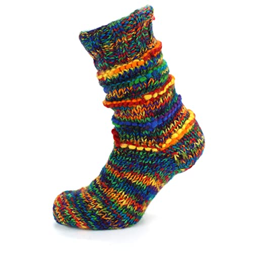 Chaussettes d'hiver en laine chaudes tricotées SD Rainbow Rib taille unique respirantes