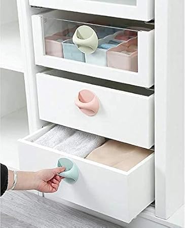 LIMBANI BROTHERS 4 pcs/Round Window Simple Adhesive Handle for Sliding Window, Cabinet, Kitchen, Drawer Door PVC Handles