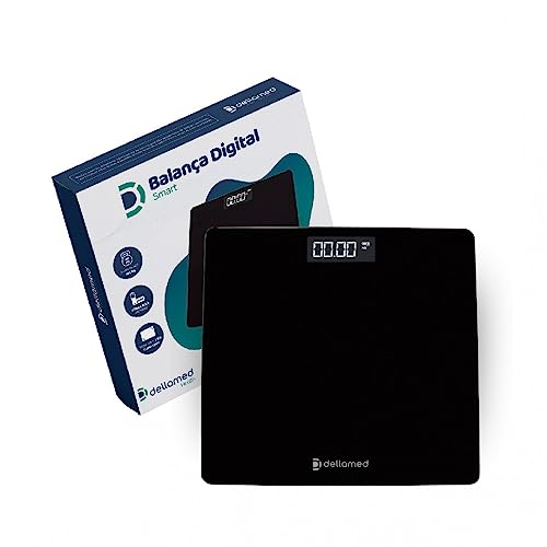 Balança Digital Smart Corporal Tela LED até 180Kg Dellamed Preta