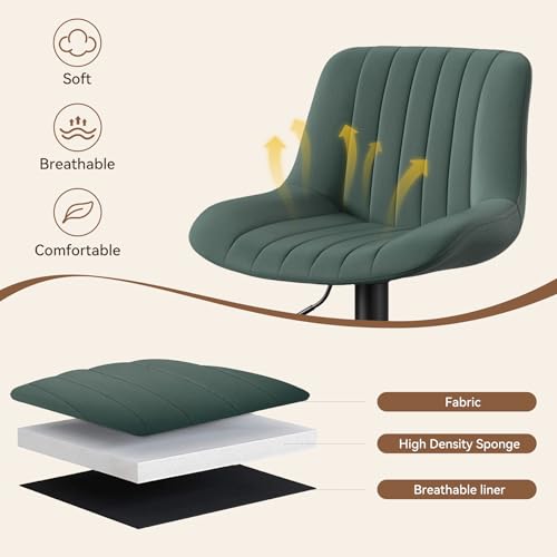 Image of Nalupatio Bar Stools Set of 4, Adjustable Modern Swivel Bar Stools with Backs, Counter Height Performance Fabric Island Chairs for Home Kitchen, Dark Green